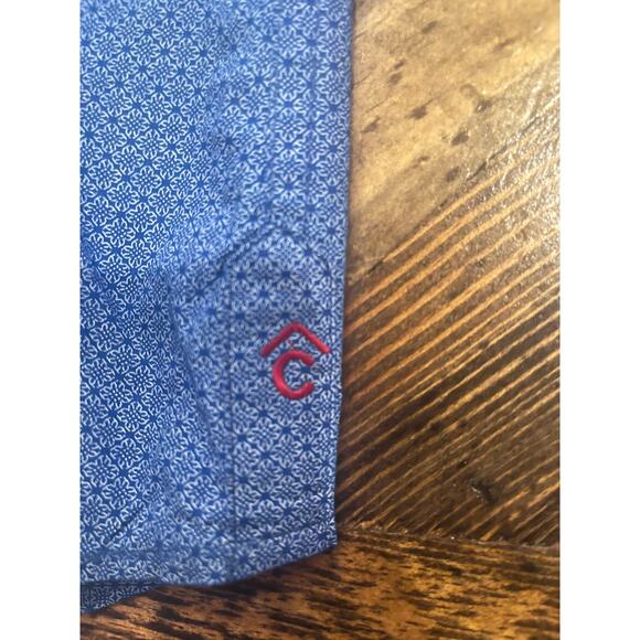 Rafter C Shirt Men XXL Blue Geometric Western Long Sleeve Button Cowboy Concert - Picture 8 of 9